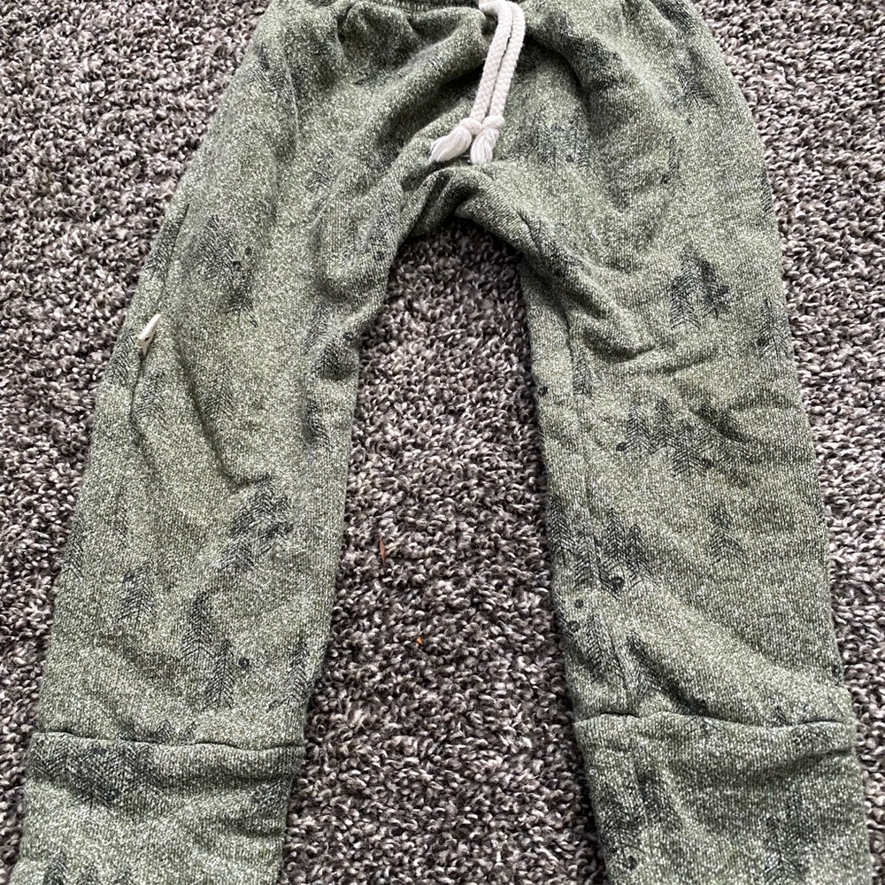 Cozy Olive Kids Jogger Pants Tree Pattern